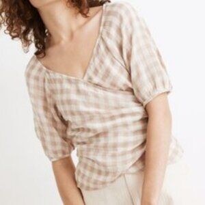 Madewell Plaid Wrap Top